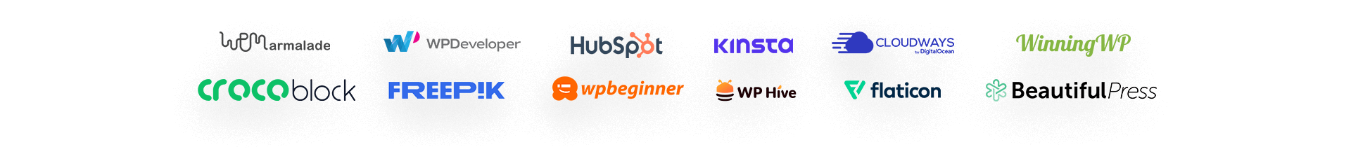 WordPress brands that trust OceanWP theme large logos display