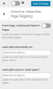 page-level optin campaign targeting