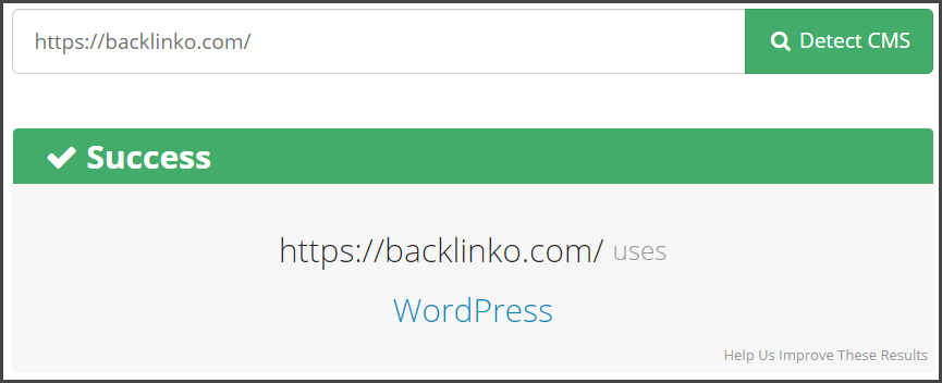 Check if site is using WordPress