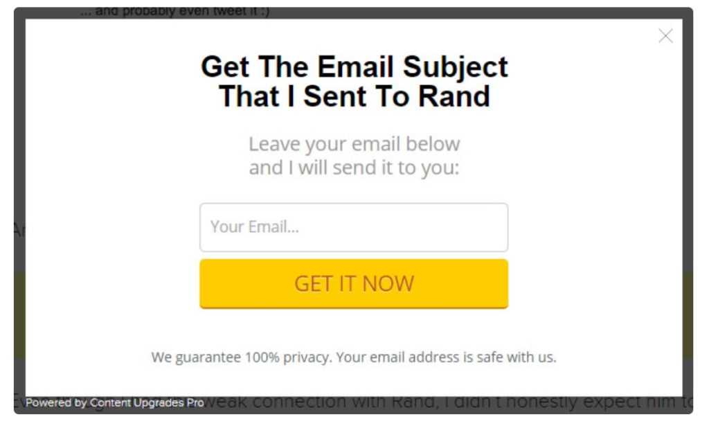 Get the email subject that Tim Soulo sent to Rand Fishkin