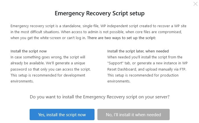 Emergency Recovery Script for WordPress