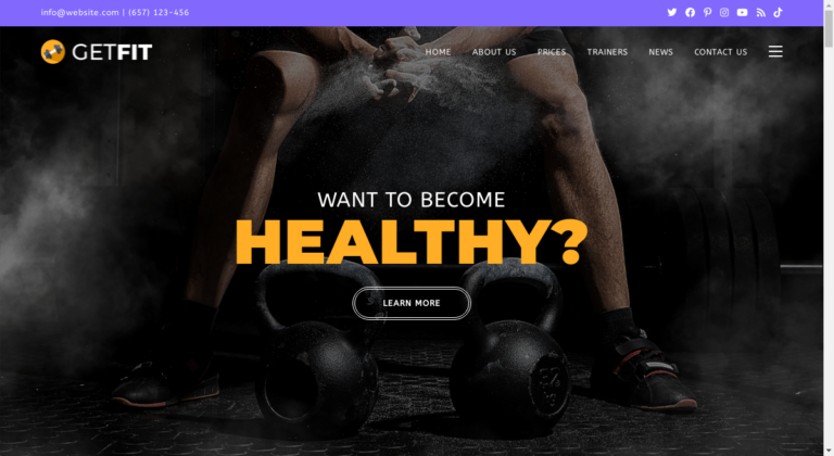 screenshot of the Trainer WordPress template which is ideal for fitness instructors, yoga instructors, personal trainers, gym owners or sport studios based on the OceanWP best WordPress theme