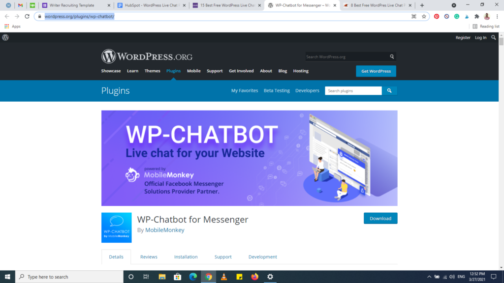 wordpress chat plugins wp-chatbot for messenger plugin