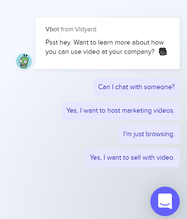 Vidyard live chat