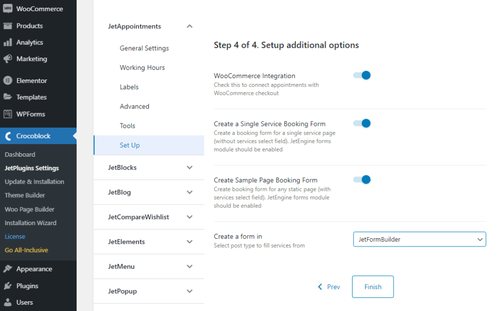 screenshot of an appointment booking plugin setup – step 4