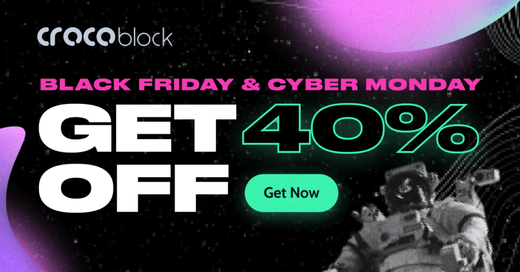 Crocoblock Black Friday Cyber Monday promo banner