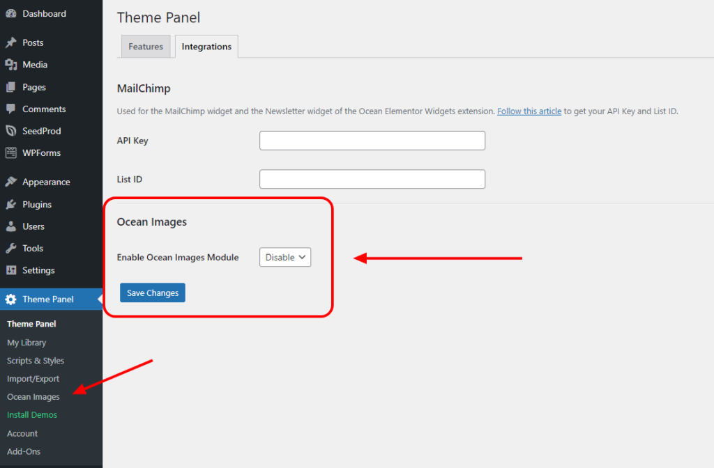 OceanWP Update: preview of the new Direct Image Import to a WordPress website feature