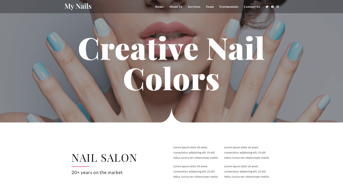 Free Divi Layout Pack for a Nail Salon website - Divi Den