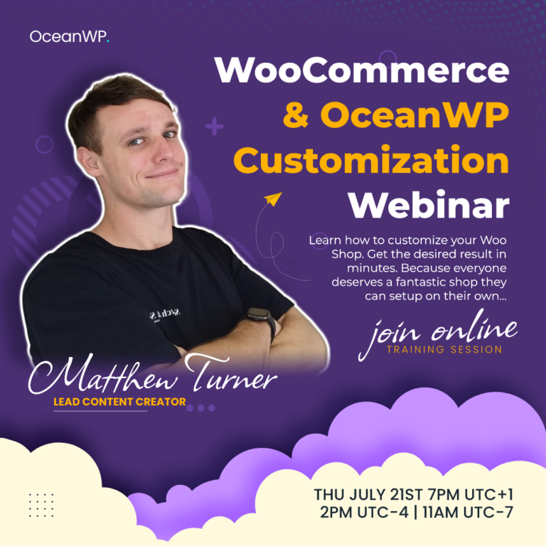 preview of the oceanwp and woocommerce shop customization webinar
