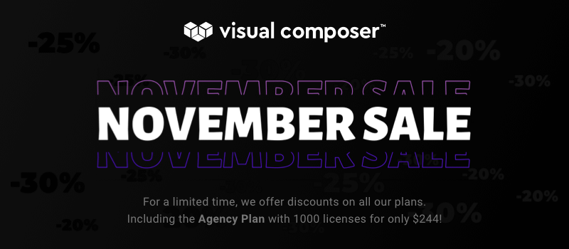 visual composer bfcm sale banner