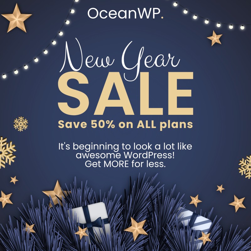 OceanWP 2022 / 2023 New Year Sales promo banner