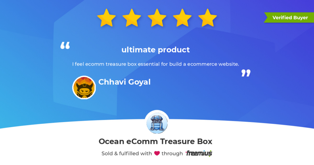 Ocean eComm Treasure Box addon for WooCommerce by OceanWP 5-star verified customer review