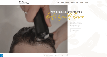 Cosmetic services website B Young Salon homepage built with OceanWP WordPress theme