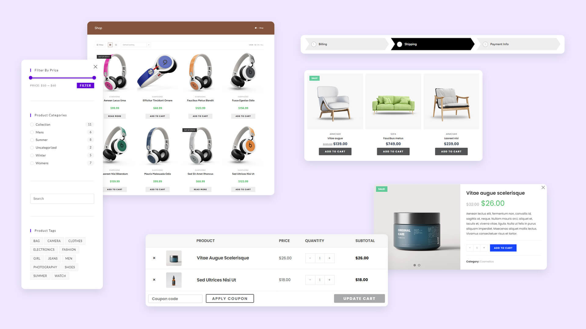 OceanWP features for WooCommerce full size image display on color background