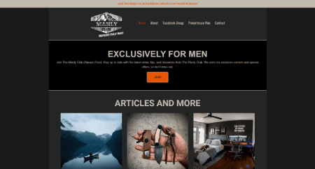 Website The Manly Club homepage built with OceanWP WordPress theme