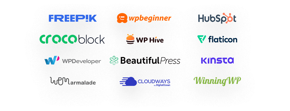 WordPress brands that trust OceanWP logos display 3 columns for mobile