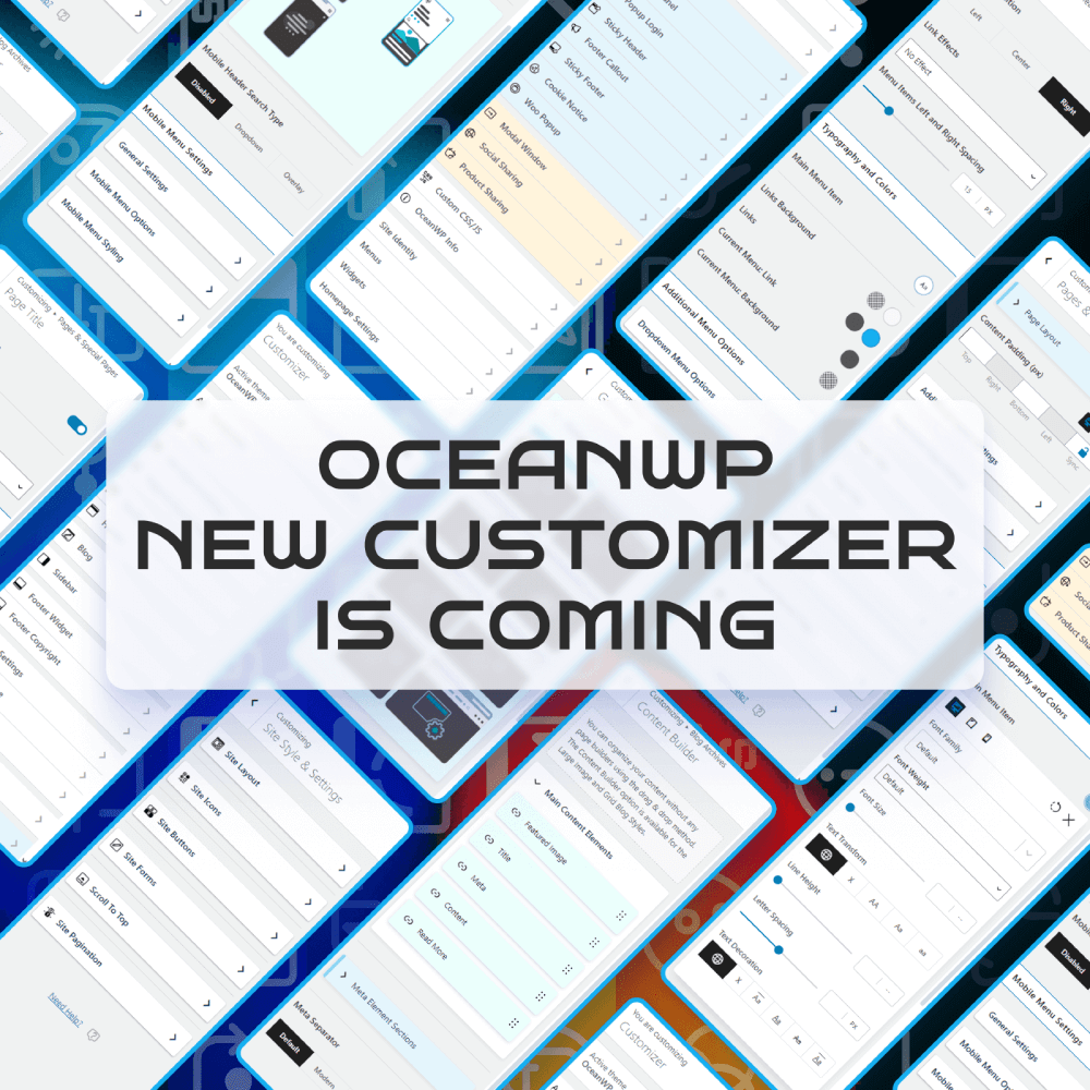 customize WordPress in a breeze: New OceanWP Customizer banner