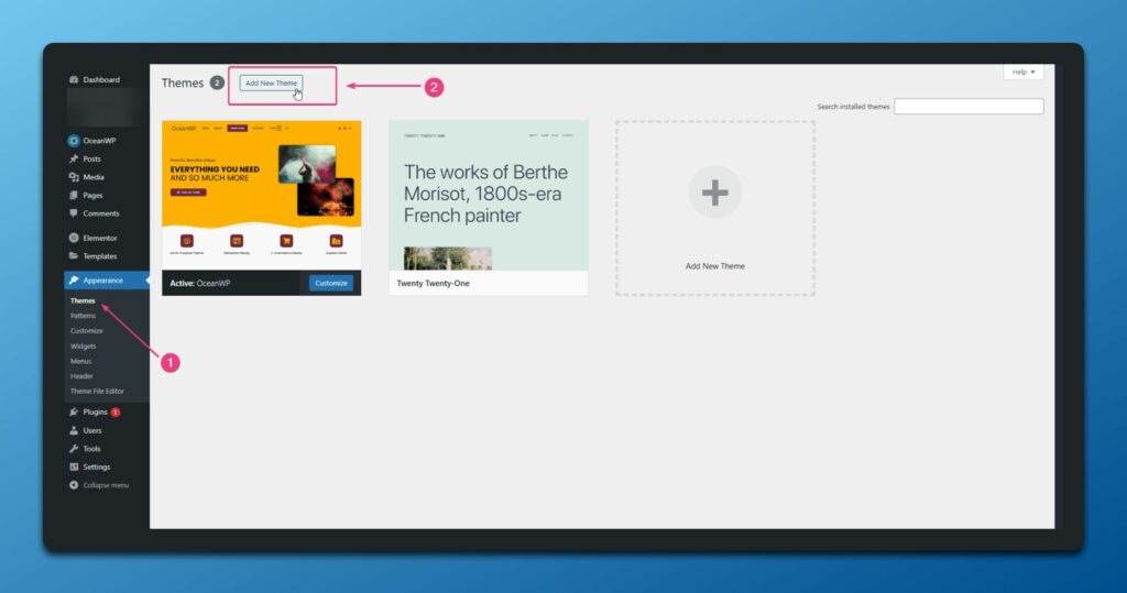 upload WordPress child theme manually