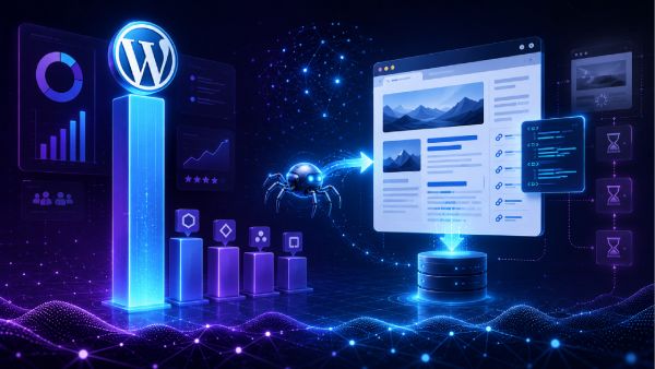 an illustration of WordPress leading the CMS market