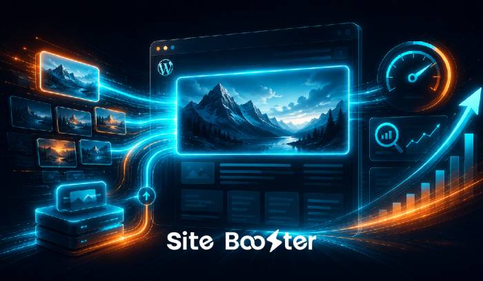 an illustration of how Site Booster's Image Preload feature improves Google's Core Web Vitals and resolves LCP